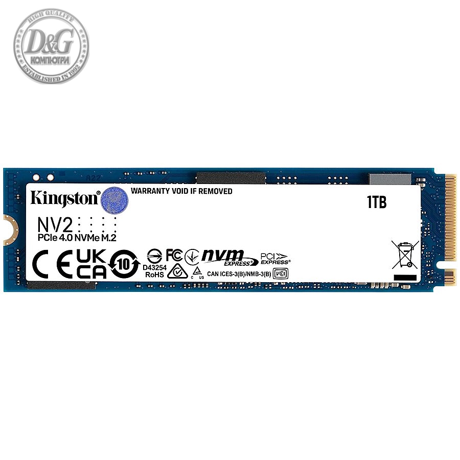 Kingston 1000GB/1TB NV2 M.2 2280 PCIe 4.0 NVMe SSD, up to 3500/2100MB/s, 320TBW, EAN: 740617329919