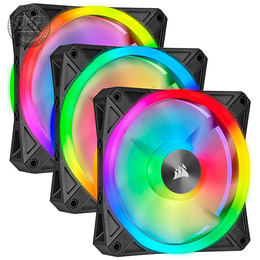 Corsair iCUE QL120 RGB 120mm PWM Triple Fan with Lighting Node CORE