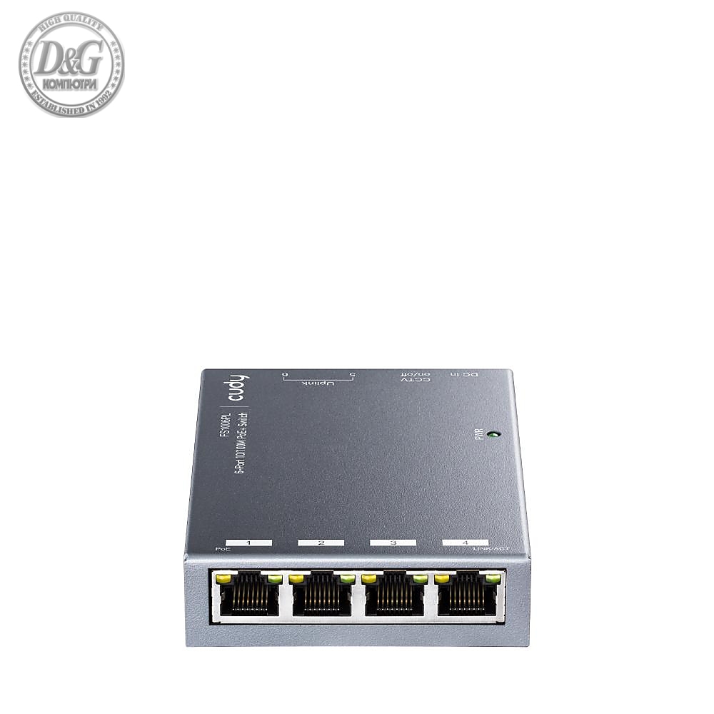 Суич Cudy FS1006P, 6 портов, 10/100, PoE+ Switch, 60W