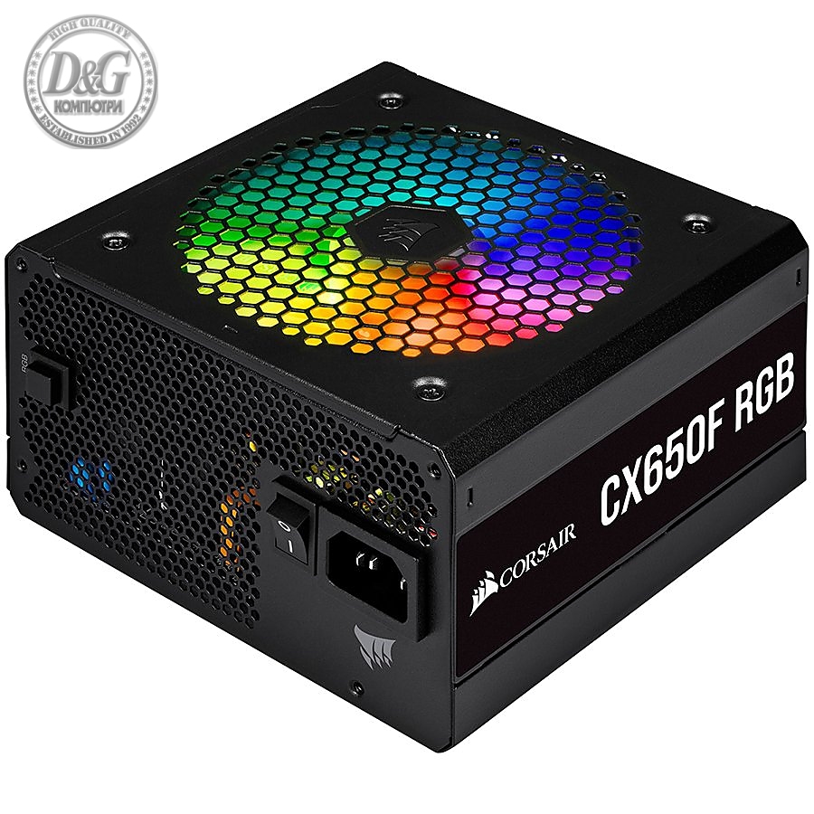 Corsair PSU CX650F 650W modular RGB 80+ Bronze 120mm, RGB Led, Black