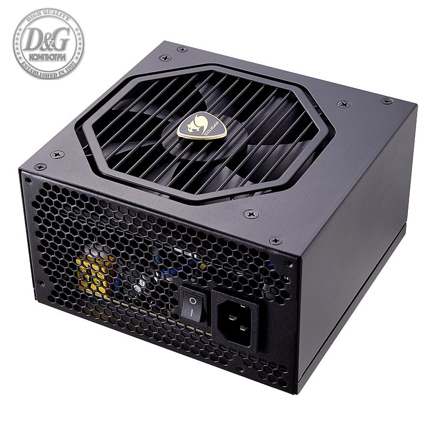 COUGAR GX-S 550, 550W, 80 Plus Gold, Flawless Operation at 40°C, Compact PSU Size: for All PC Cases, Single +12V DC Source, Optimized Over Current Protection