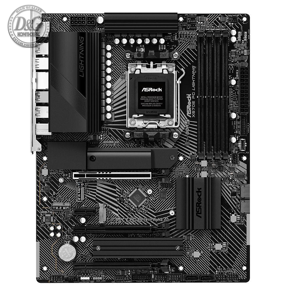 Дънна платка ASROCK X670E PG Lightning, Socket AM5, ATX, 4xDDR5