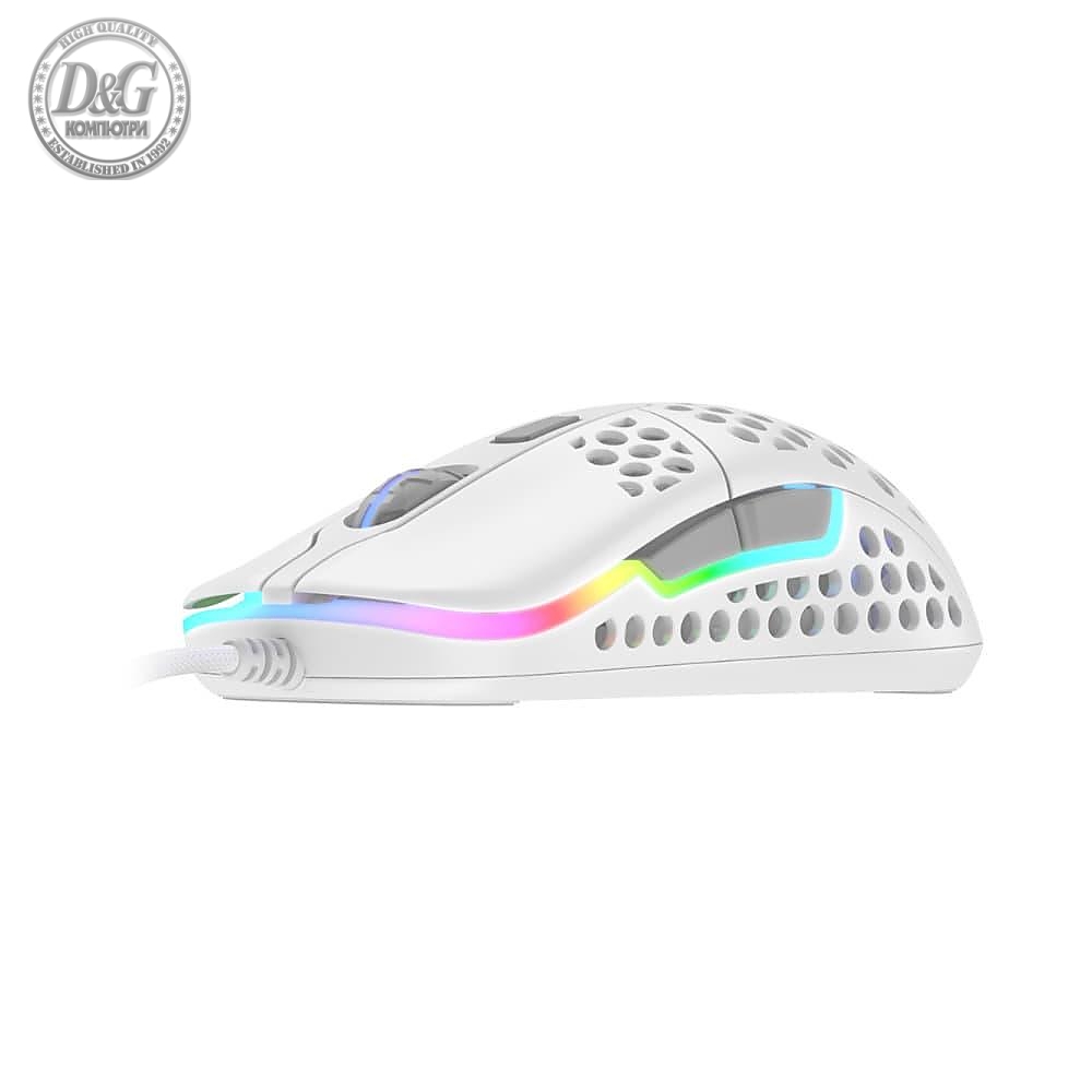 Геймърска мишка Xtrfy M42 White, RGB, Бял