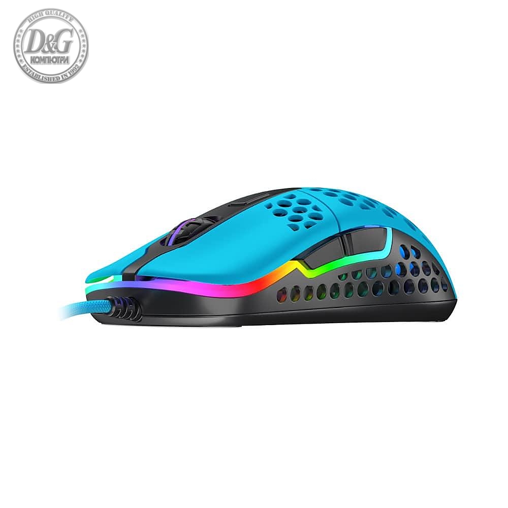 Геймърска мишка Xtrfy M42 Miami Blue, RGB, Син