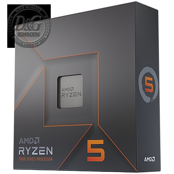 AMD CPU Desktop Ryzen 5 6C/12T 7600X (4.7/5.0GHz Boost,38MB,105W,AM5) box, with Radeon Graphics