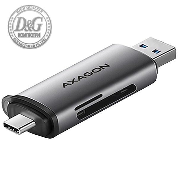 AXAGON CRE-SAC External USB 3.2 Gen1 Type-C+Type-A 2-slot SD/microSD