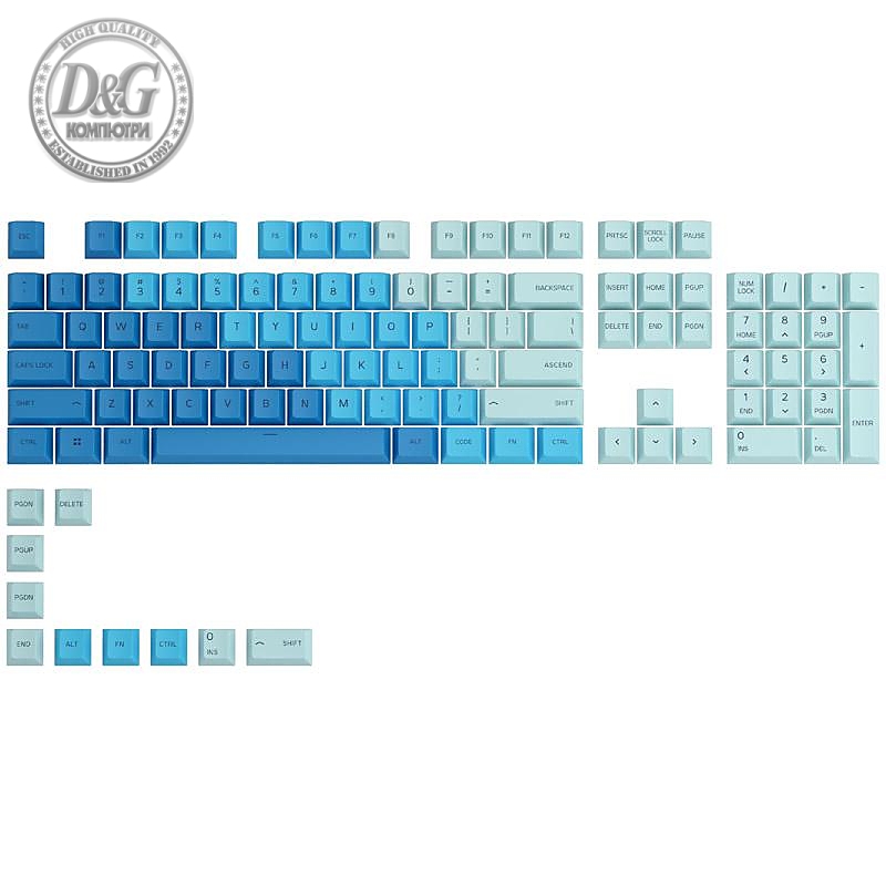 К°п°‡ки ·° мµ…°ни‡н° к»°ви°‚ур° Glorious GPBT Doubleshot 114-Keycap Carribean Ocean US-Layout