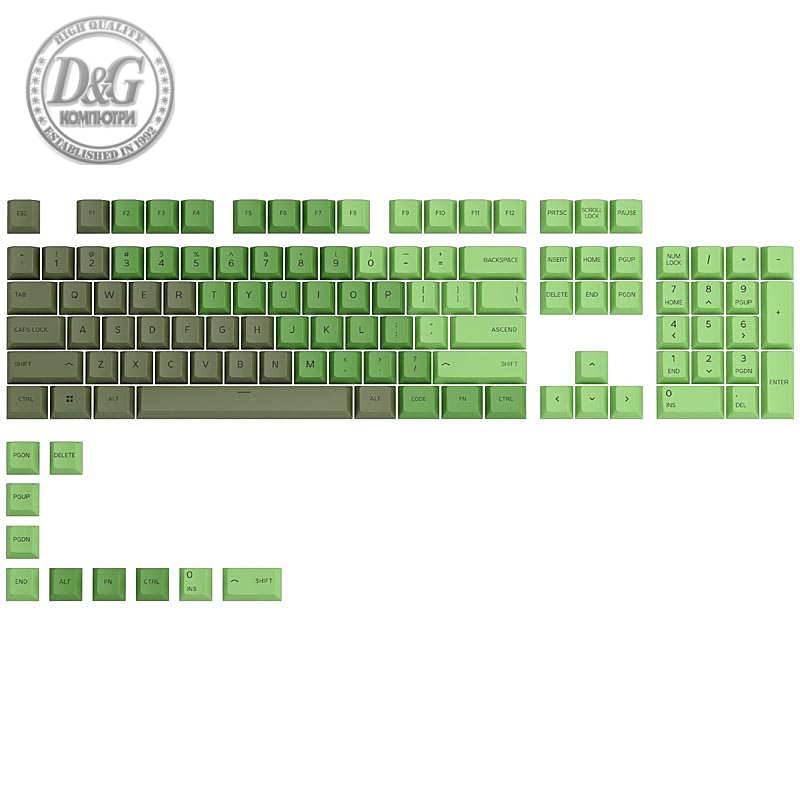 Капачки за механична клавиатура Glorious GPBT Doubleshot 114-Keycap Olive US-Layout