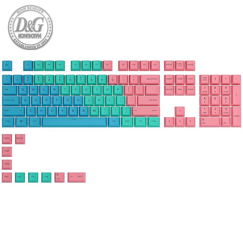 Капачки за механична клавиатура Glorious GPBT Doubleshot 114-Keycap Pastel US-Layout