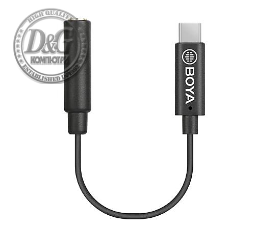 Адаптер BOYA 3.5mm TRS женски към USB-C мъжки, 6cm, BY-K4