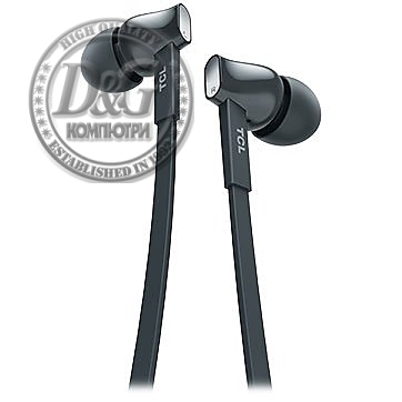 TCL In-ear Wired Headset, Strong Bass, Frequency of response: 10-22K, Sensitivity: 107 dB, Driver Size: 8.6mm, Impedence: 16 Ohm, Acoustic system: closed, Max power input: 20mW, Connectivity type: 3.5mm jack, Color Shadow Black