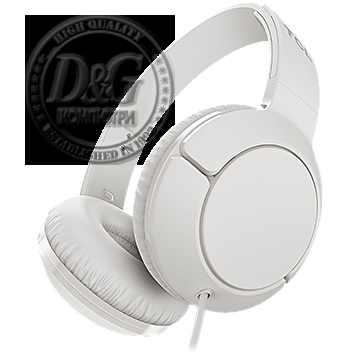 TCL On-Ear Wired Headset, Strong BASS, flat fold, Frequency of response: 10-22K, Sensitivity: 102 dB, Driver Size: 32mm, Impedence: 32 Ohm, Acoustic system: closed, Max power input: 30mW, Connectivity type: 3.5mm jack, Color Ash White