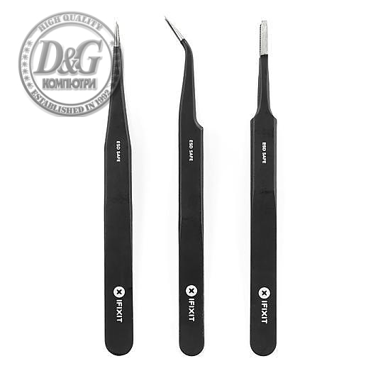 Инструмент iFixit Precision Tweezer Set PRO комплект от 3 прецизни пинсети