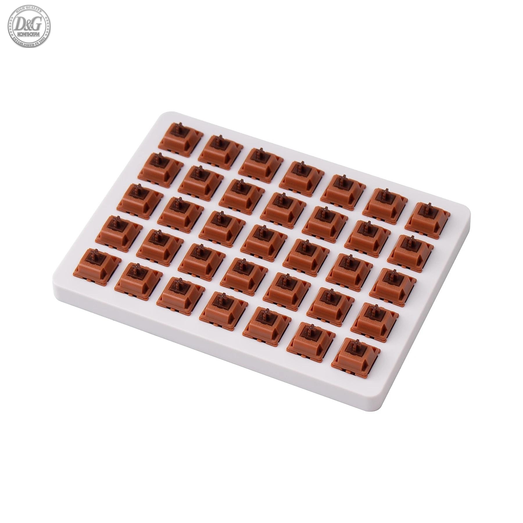 Суичове за механична клавиатура Keychron Gateron Cap Golden Brown Switch Set 35 броя