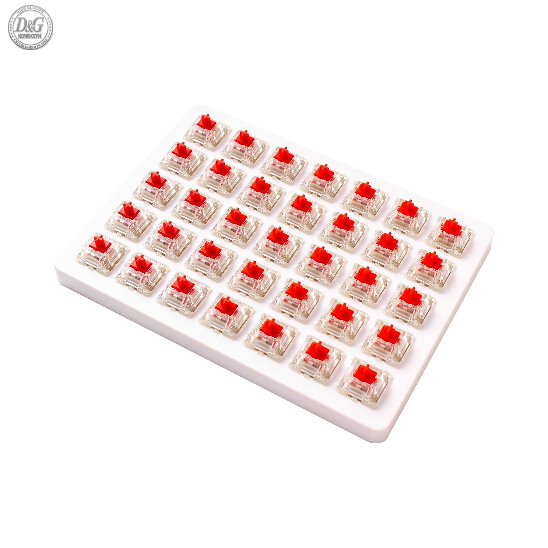 Суичове за механична клавиатура Keychron Cherry MX Red RGB, Switch Set 35 броя