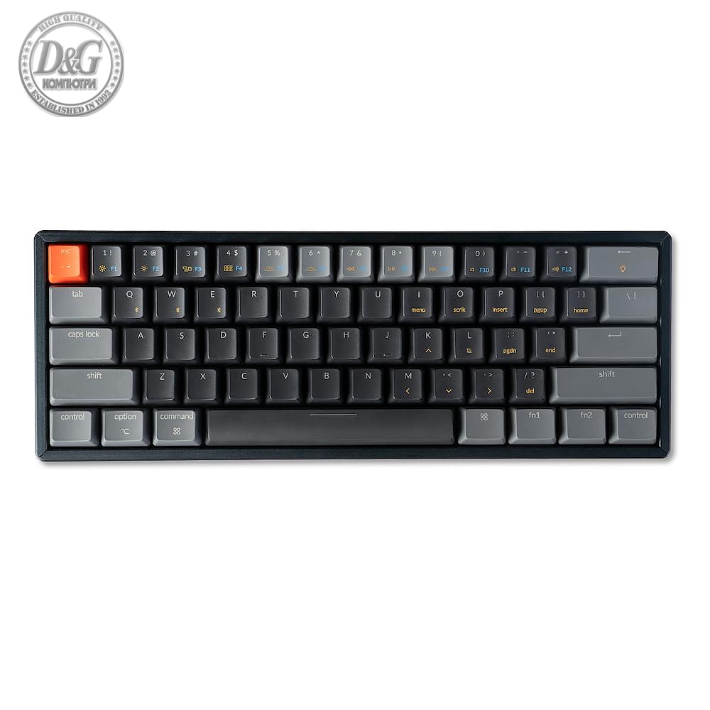 Геймърска Механична клавиатура Keychron K12 Hot-Swappable Aluminum 60% Gateron Blue Switch RGB LED ABS