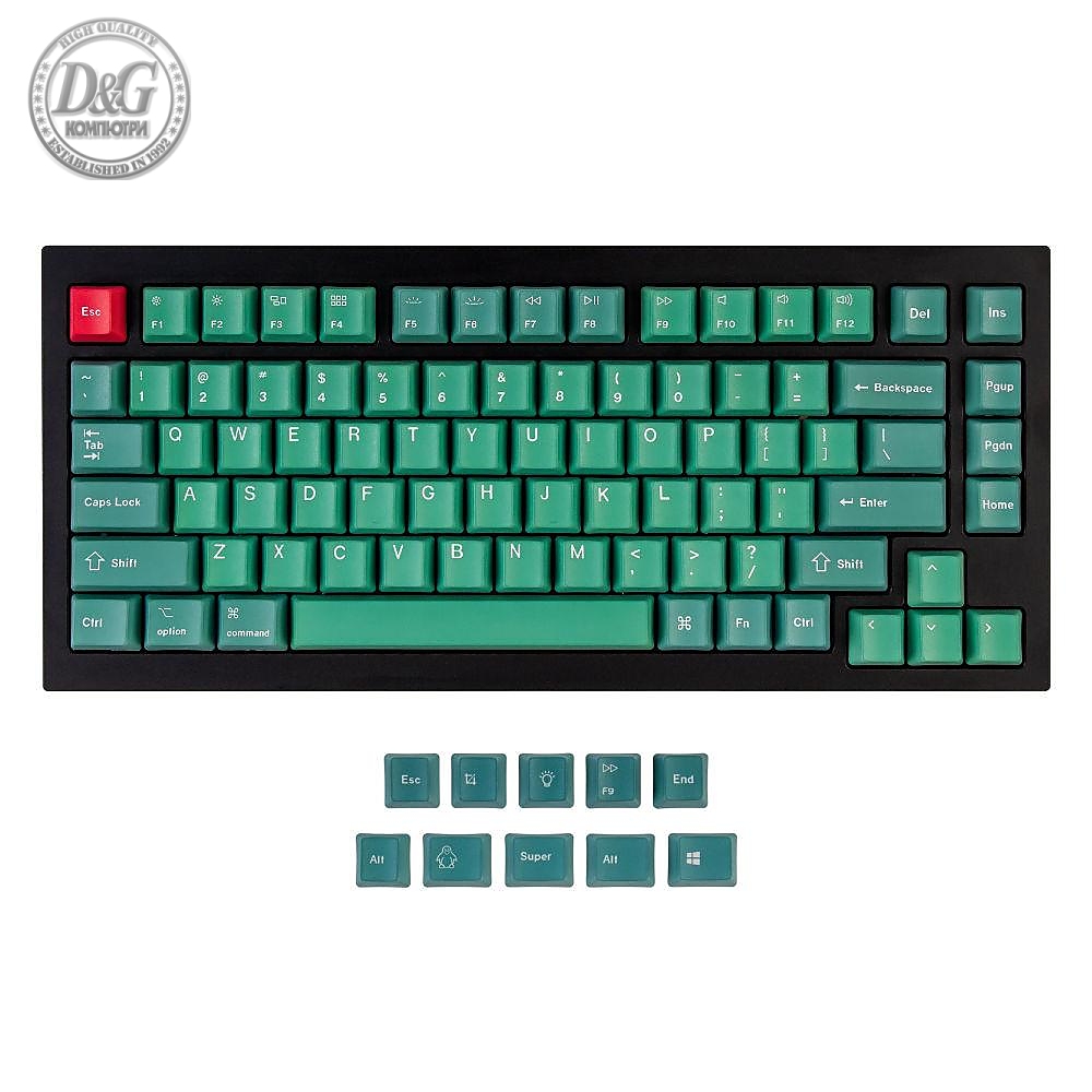 Капачки за механична клавиатура Keychron Forest 92-Keycap Set PBT Dye-Sub US Layout