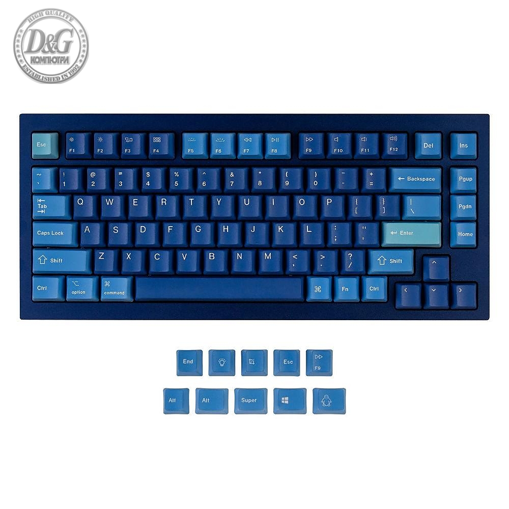 Капачки за механична клавиатура Keychron Ocean 92-Keycap Set PBT Dye-Sub US Layout