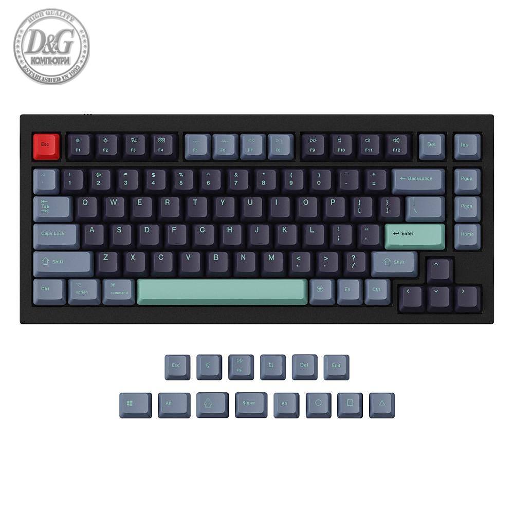 Капачки за механична клавиатура Keychron Hacker 96-Keycap Set PBT Dye-Sub US Layout