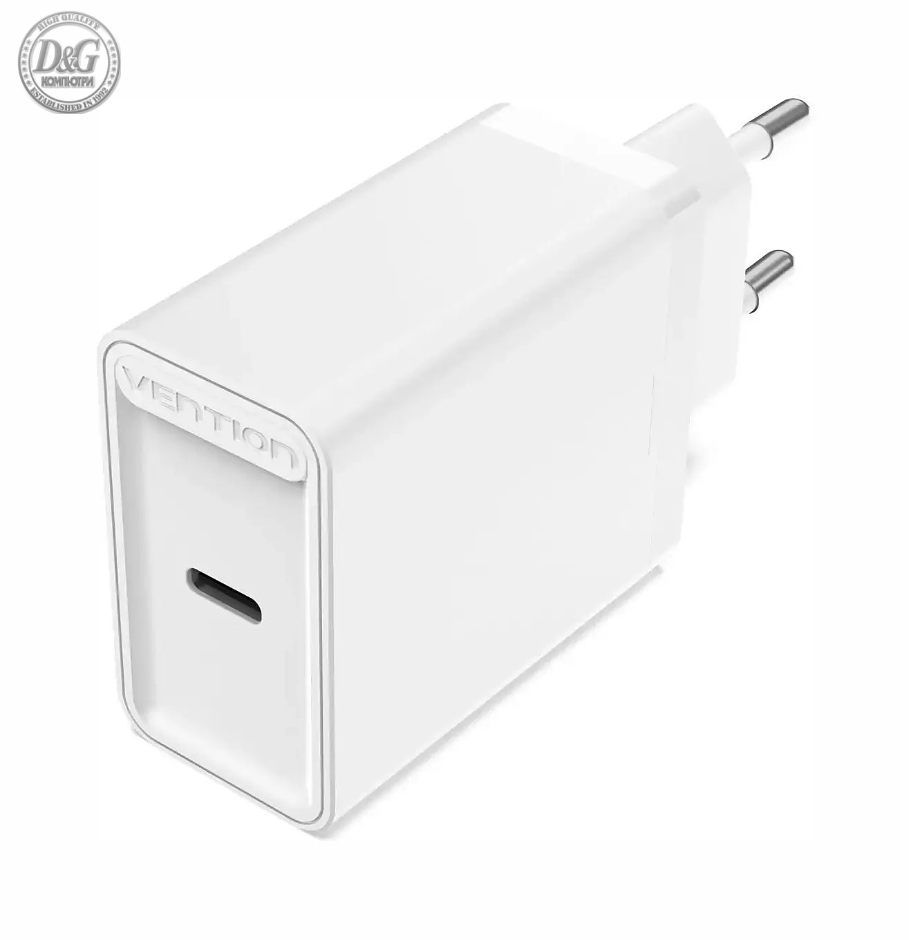 Vention бързо зарядно Fast Charger Wall - QC4.0, PD3.0 Type-C, 20W White - FADW0