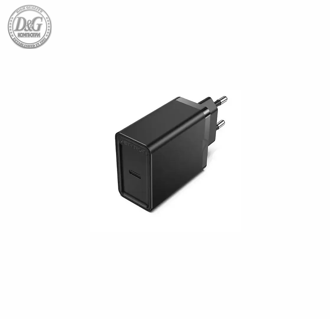 Vention бързо зарядно Fast Charger Wall - QC4.0, PD3.0 Type-C, 30W Black - FAIB0