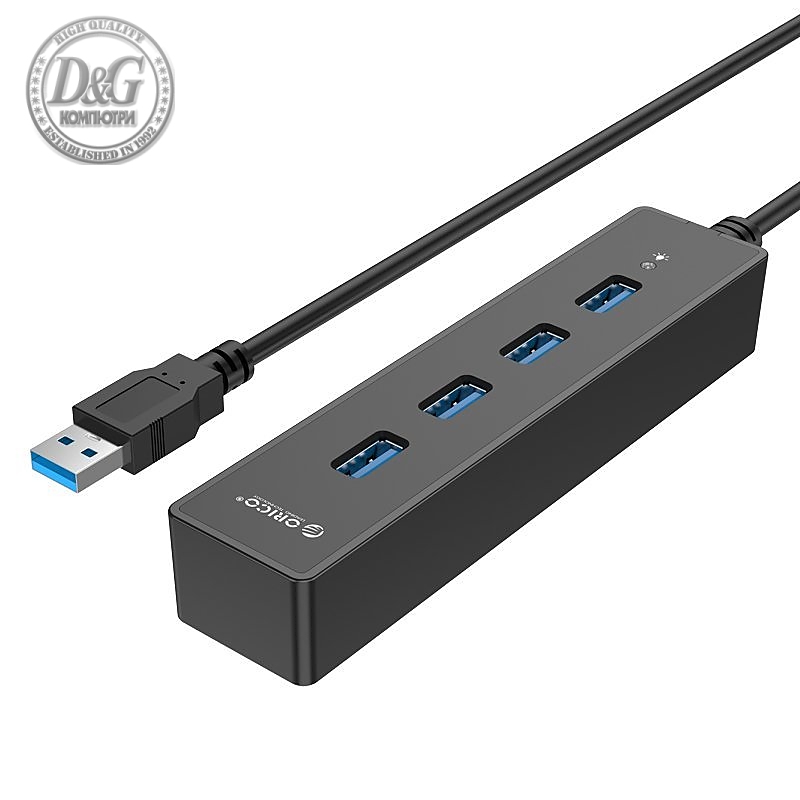 Orico хъб USB3.0 HUB 4 port black - W8PH4-U3-BK