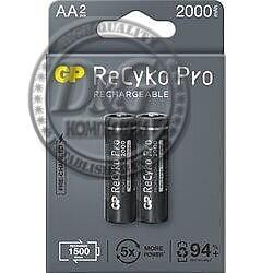 Акумулаторна Батерия GP R6 AA 2100mAh RECYKO + PRO 210AAHCB-EB2 NiMH /до 1500 цикъла/  2 бр. в опаковка GP