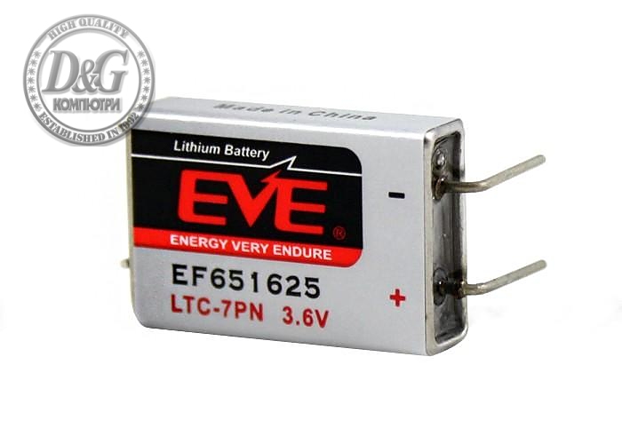 Литиево тионилхлоридна  батерия LTC-7PN  EP651625 industrial 3,6V  750mAh EVE BATTERY