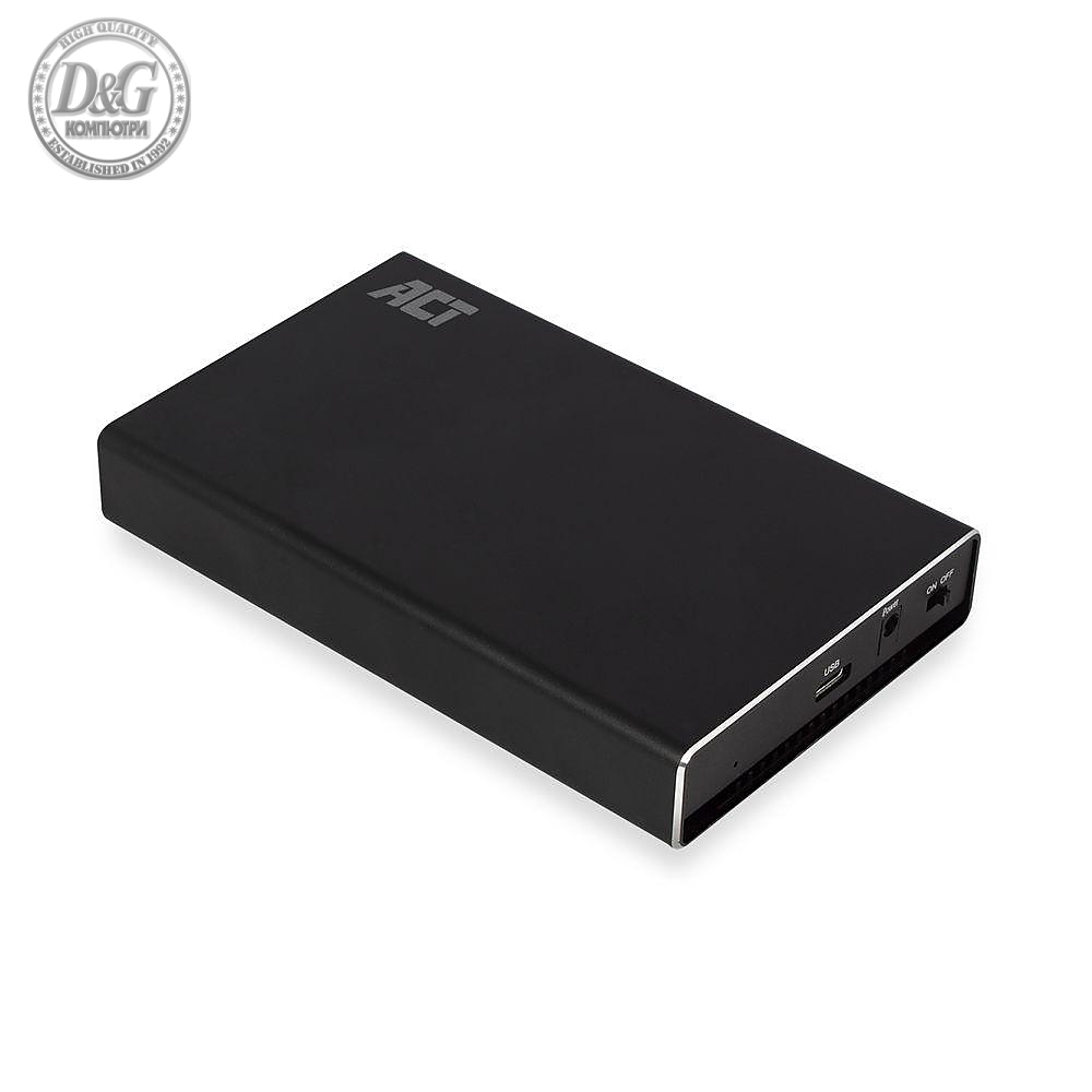 Чекмедже за твърд диск ACT AC1220, 2.5&quot;, SATA, USB-C 3.2 Gen2 (USB 3.1), Черен