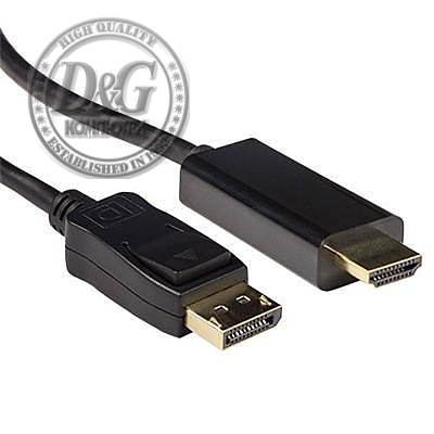 Кабел ACT AK3991, DisplayPort мъжко - HDMI-A мъжко, 3 м, Черен, булк опаковка