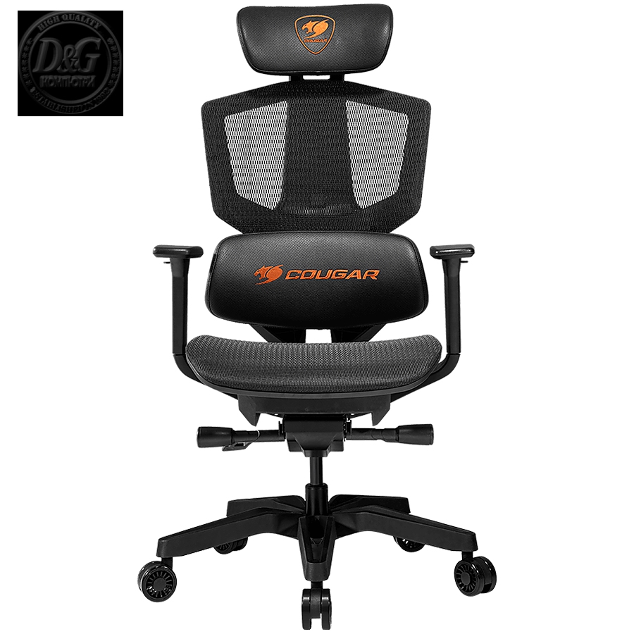 COUGAR ARGO ONE, Gaming Chair, Breathable Elastomeric Mesh, PAFRP Frame, Flexible Reclining Backrest, Adjustable Headrest, Lumbar Pillow, Sliding Seat, 3D Adjustable Armset