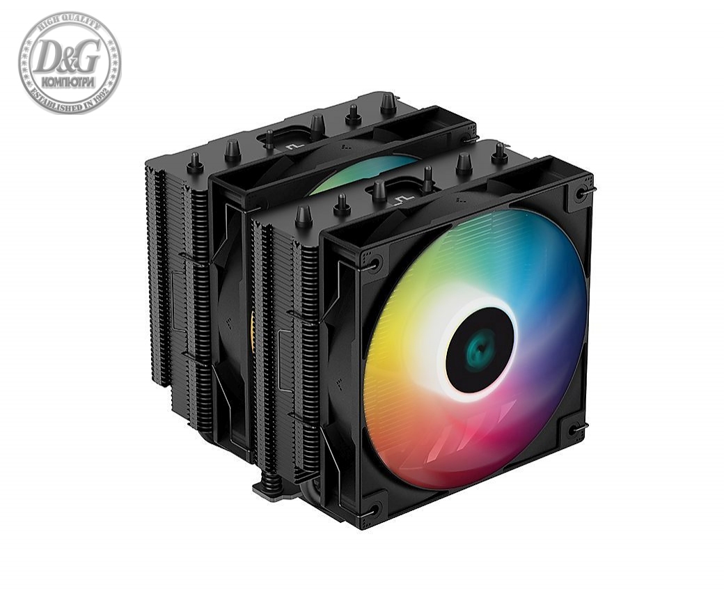 DeepCool охладител CPU Cooler AG620 BK - Addressable RGB, Dual-Tower - LGA1700/AM5