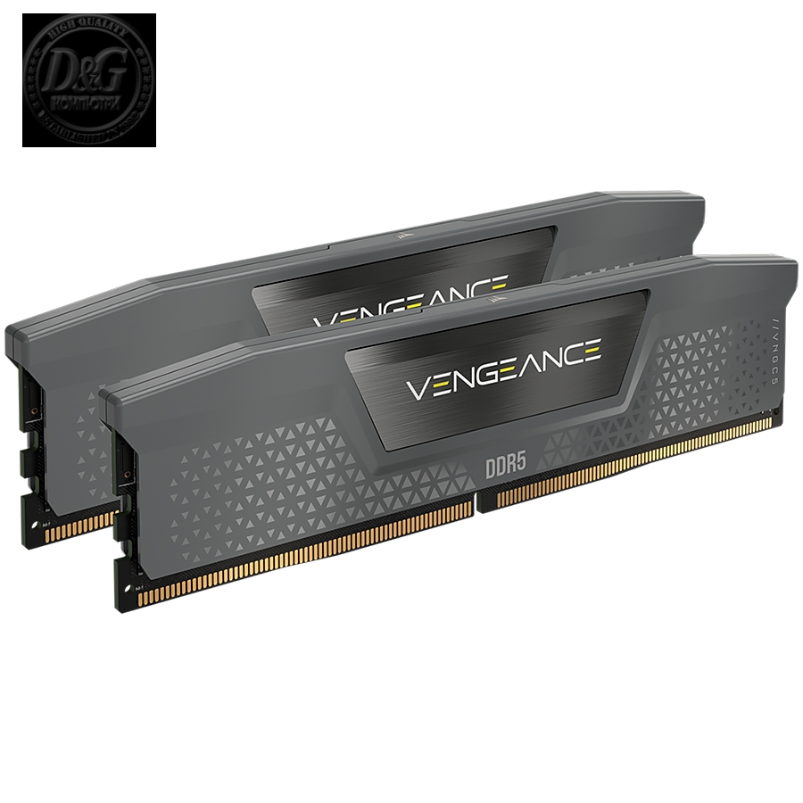 Corsair DDR5, 5600MT/s 32GB 2x16GB DIMM, Unbuffered, 36-36-36-76, Std PMIC, AMD EXPO, VENGEANCE DDR5 Cool Grey Heatspreader, Black PCB, 1.25V