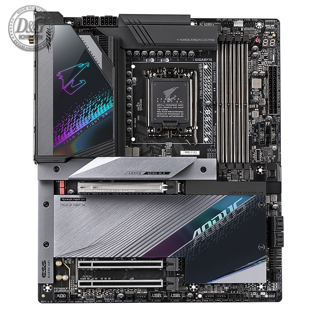 Дънна платка GIGABYTE Z790 AORUS MASTER, LGA 1700, PCIe 5.0, ATX, Wi-Fi 6E, RGB Fusion, DDR5