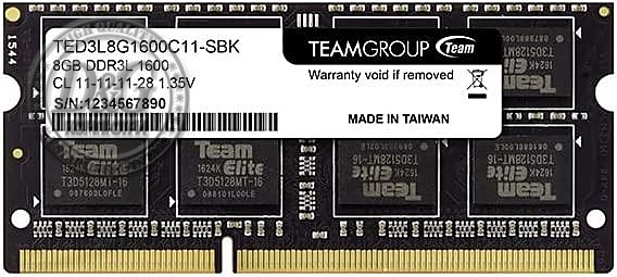 Памет Team Group Elite DDR3L - 8GB, 1600 mhz, CL11-11-11-28 1.35V