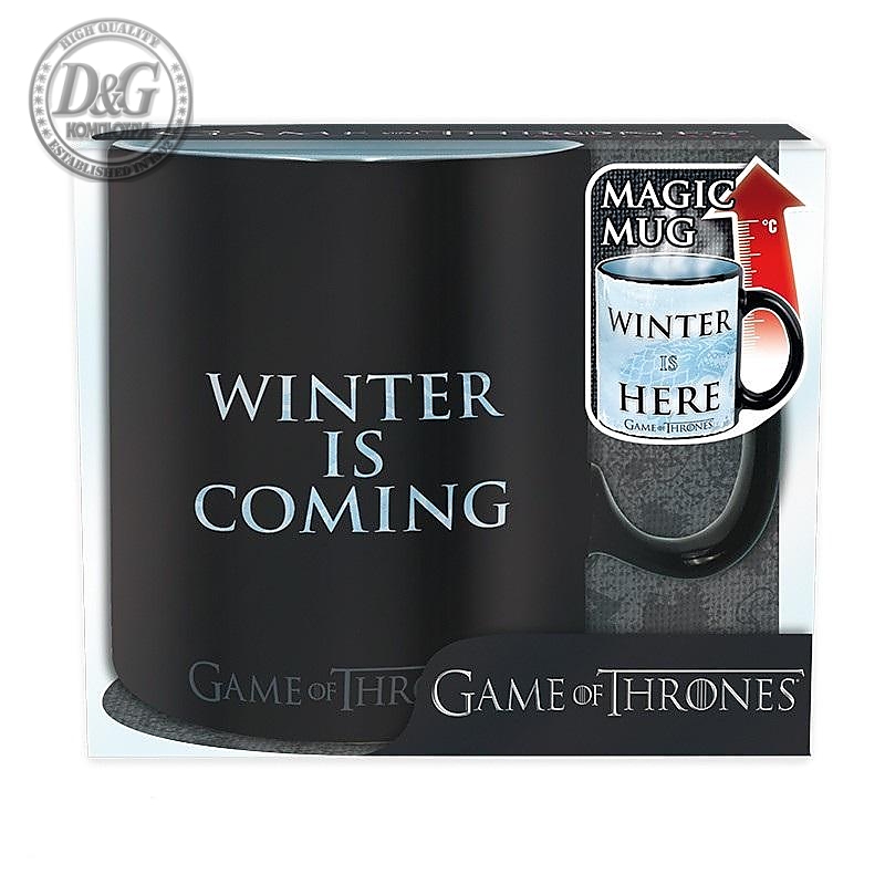 Чаша ABYSTYLE GAME OF THRONES Heat Change Mug Winter is here, Сменящ се цвят, King size, Черен