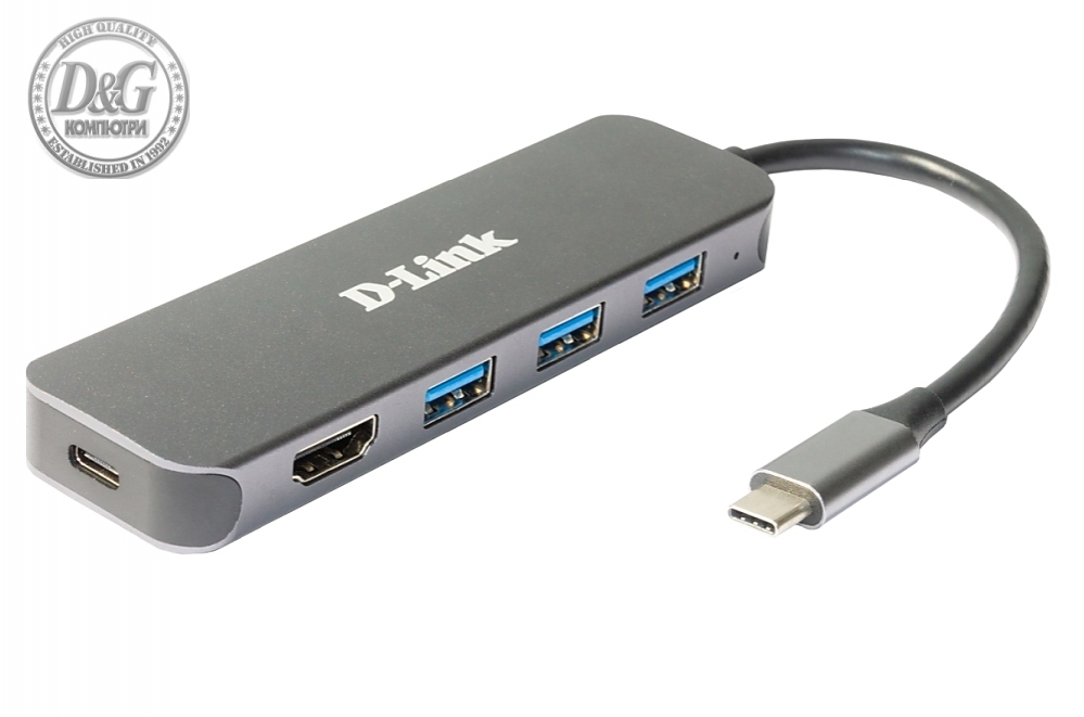 D-Link 5-in-1 USB-C Hub with HDMI/Power Delivery