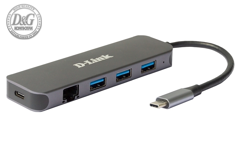 D-Link 5-in-1 USB-C Hub with Gigabit Ethernet/Power Delivery