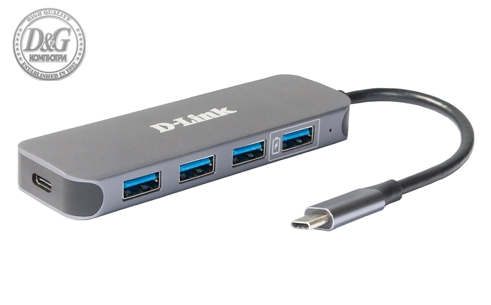 D-Link USB-C to 4-Port USB 3.0 Hub with Power Delivery