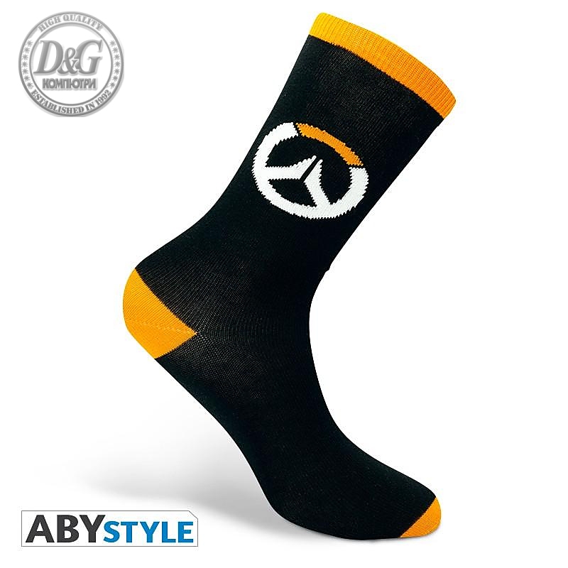 Чорапи ABYSTYLE OVERWATCH Socks Logo, Черен/Оранжев