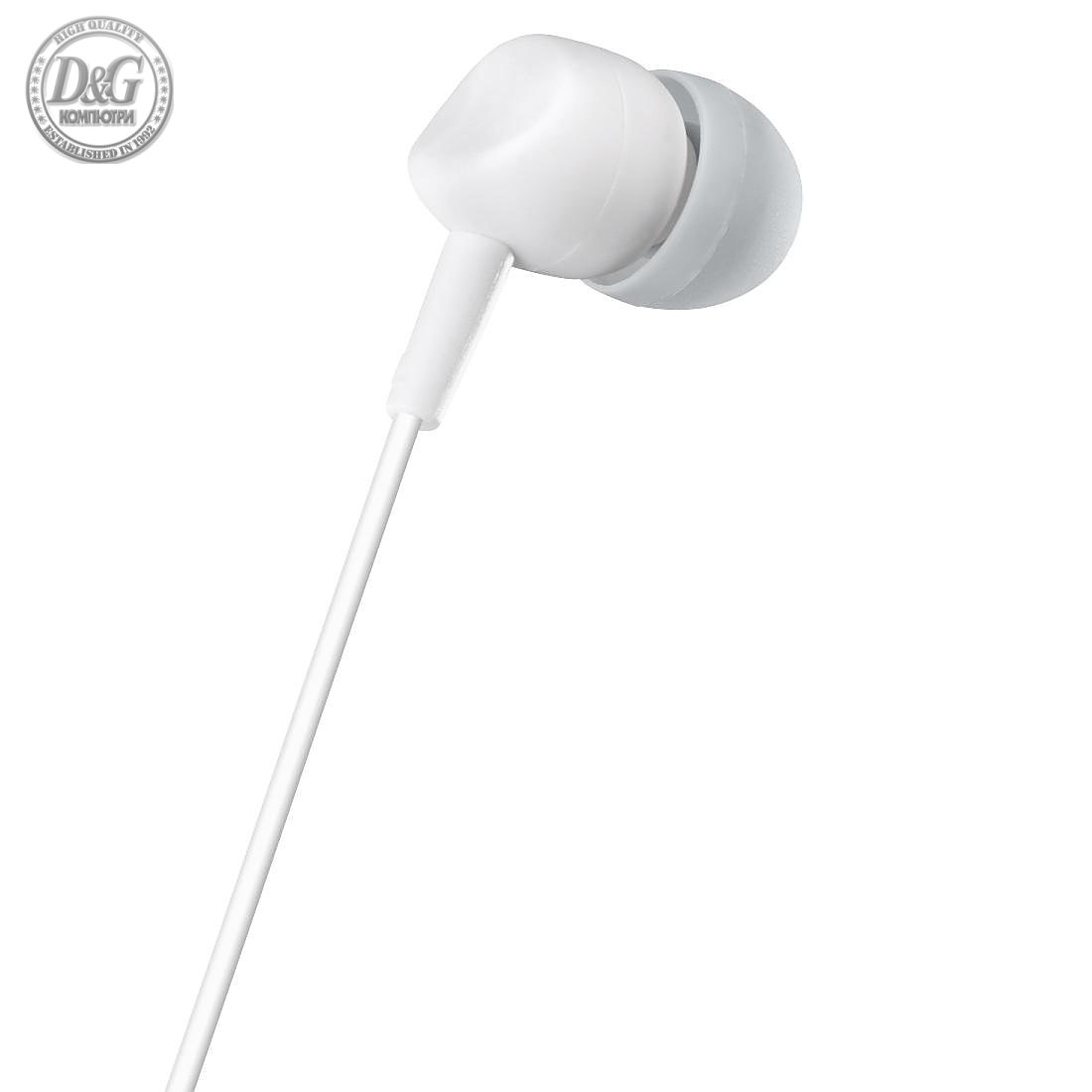 Слушалки с микрофон HAMA Kooky, 3.5 mm, In-Ear, Siri, Google Assistant, Бял