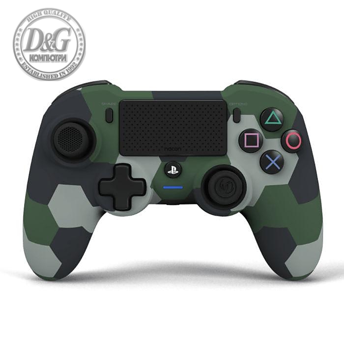 Безжичен геймпад Nacon Asymetric Wireless Controller - PS4 - Camo Green