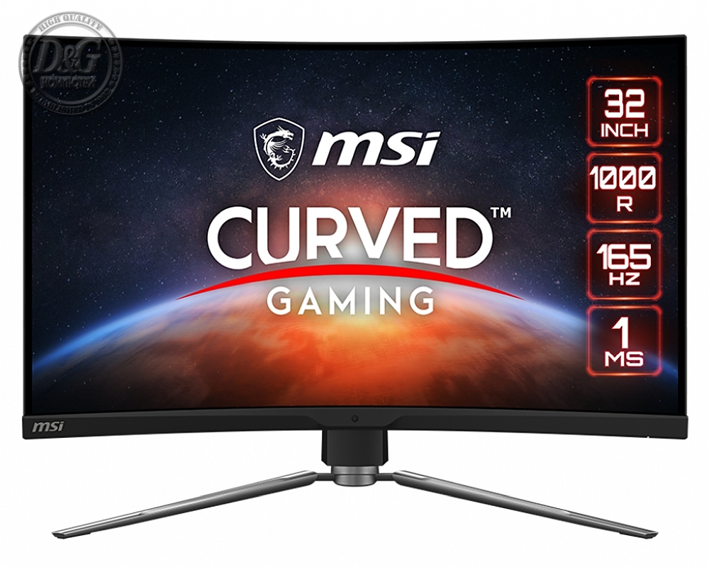 MSI MPG ARTYMIS 323CQR, 31.5", Curve 1000R, VA, 2560x1440 (WQHD), 16:9, FreeSync Premium, 165HZ, 1ms, 36M