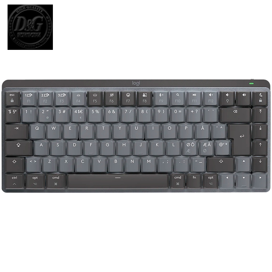 LOGITECH MX Mechanical Mini for Mac Minimalist Wireless Illuminated Keyboard  - SPACE GREY - US INT'L - 2.4GHZ/BT - N/A - EMEA - TACTILE