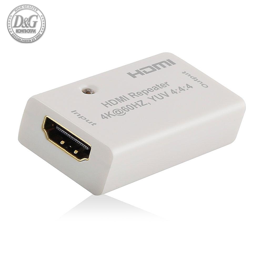 HDMI повторител ACT AC7820, Усилва HDMI сигнал до 40 м, Поддържа 4K