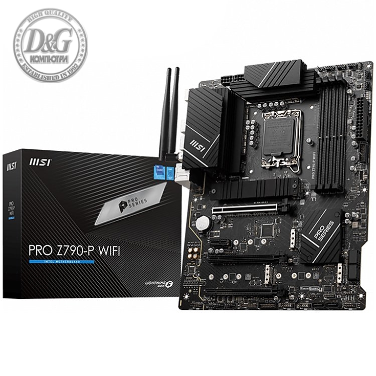 MSI PRO Z790-P WIFI, Socket 1700, Dual Channel DDR5 7000+MHz, 3x PCIe x16 slot, 4x M.2 slot, 1x HDMI, 4x USB 3.2 Gen 1, 4x USB 2.0, 1x USB 3.2 Gen 2, 7.1 HD Audio, 2.5Gbps LAN, 3Y