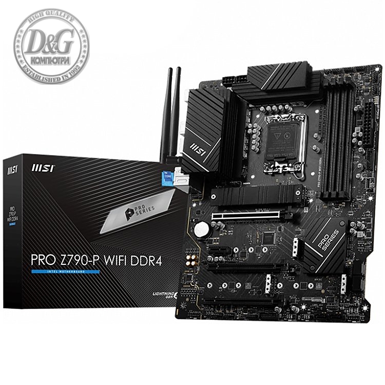 MSI PRO Z790-P WIFI DDR4, Socket 1700, Dual Channel DDR4 5333+MHz, 3x PCIe x16 slot, 4x M.2 slot, 1x HDMI, 2x USB 3.2 Gen 1, 4x USB 2.0, 1x USB 3.2 Gen 2, 7.1 HD Audio, 2.5Gbps LAN, 3Y