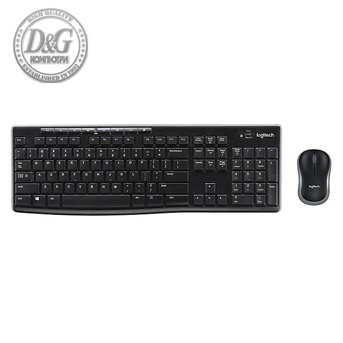 Kомплект безжични клавиатура с мишка Logitech MK270, 2.4 GHZ, Черен