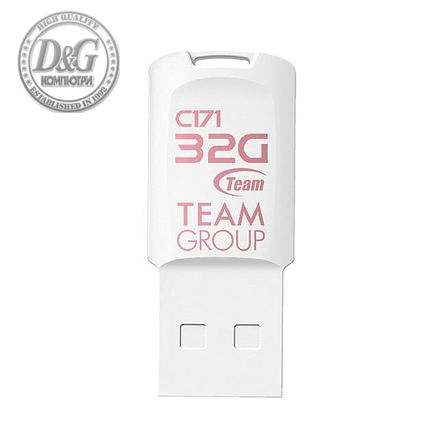 USB памет Team Group C171, 64GB USB 2.0, Бял