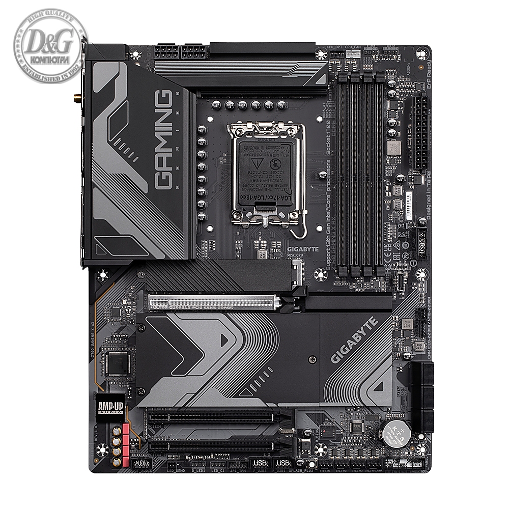 Дънна платка GIGABYTE Z790 GAMING X AX LGA 1700, PCIe 5.0, ATX, Wi-Fi 6E, RGB Fusion, DDR5